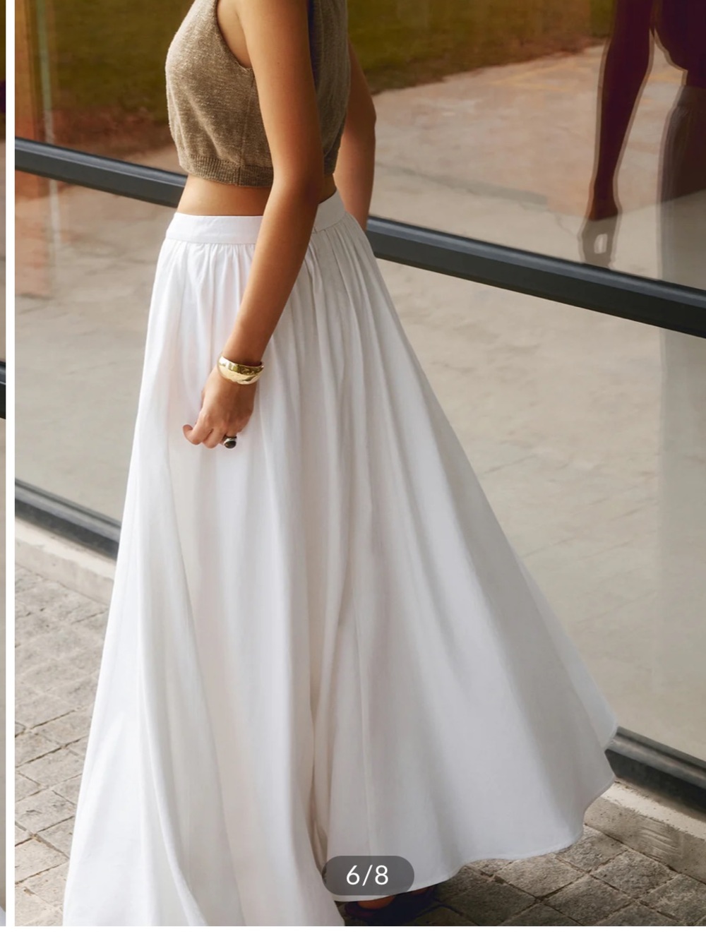 Commense white maxi pleated cotton skirt NWT - Picture 4 of 8